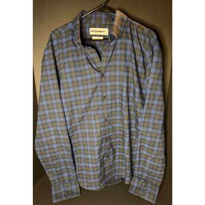 Mizzen + Main Shirt Mens 2XL Check Trim Fit Long Sleeve Button
